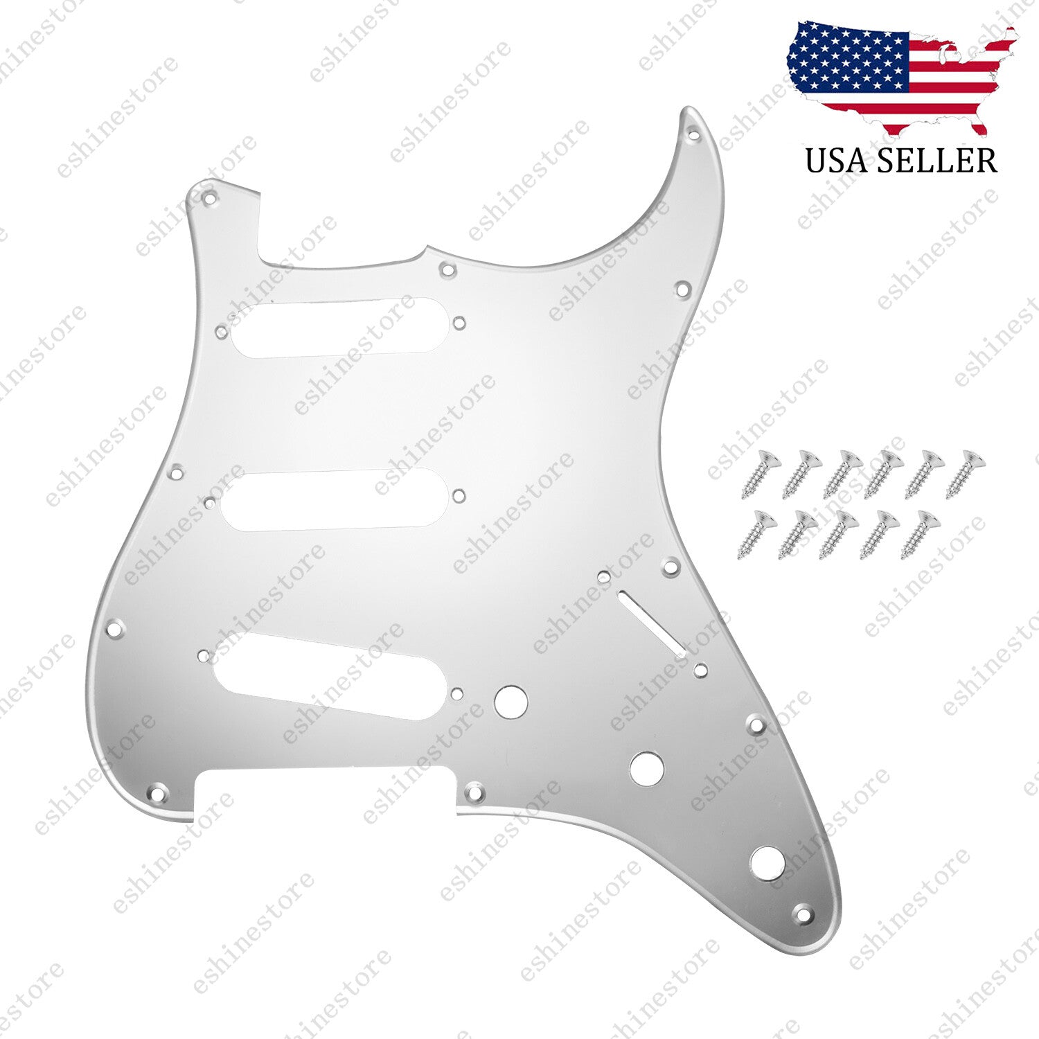 SSS Style11 Hole Chrome Mirror Pickguard Pickup for USA MIM Standard Fender ST
