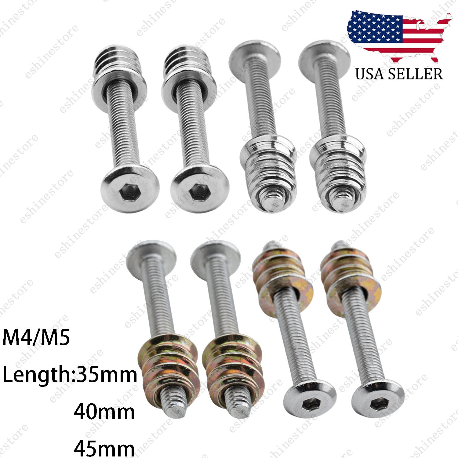 4 Pcs Stainless Steel Guitar Neck Screws&Inserts Kit for Bolt-On Guitar and Bass