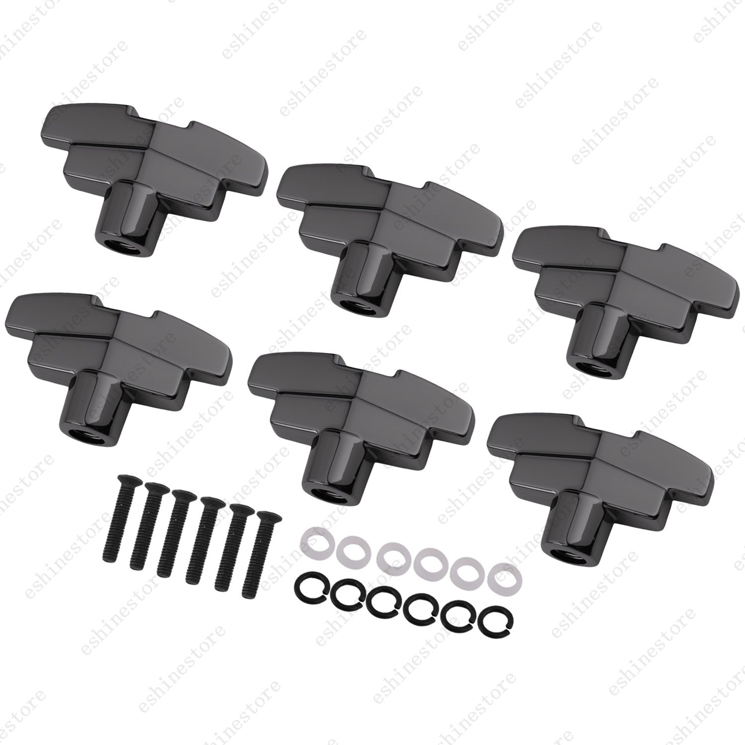 1 Set (6Pcs) Guitar Tuning Peg Button Machine Head T-Shaped Buttons - 4 Colors