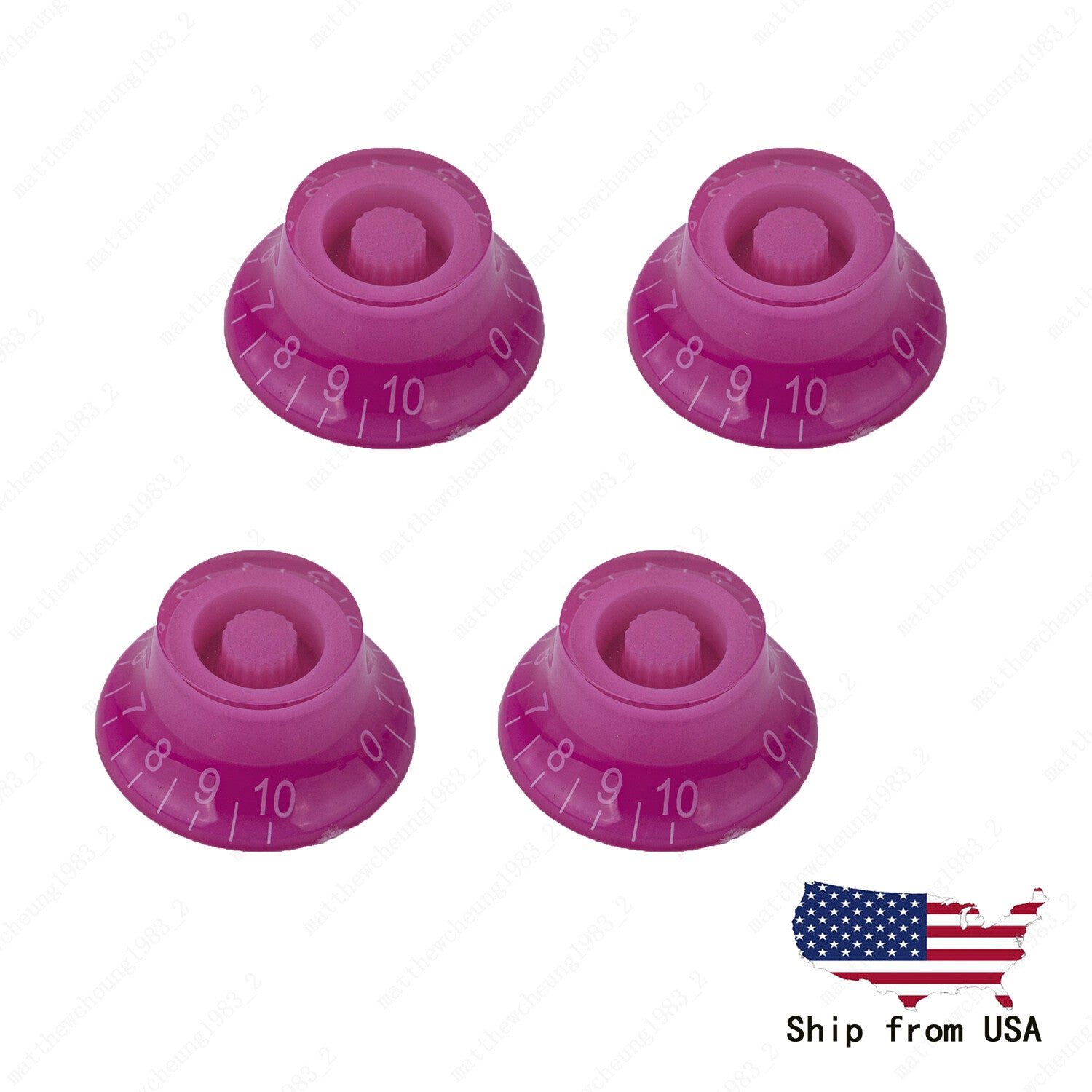 4x Guitar Purple 18 Fine Spline Top Hat 50s Knobs for SG Les Paul Guitar