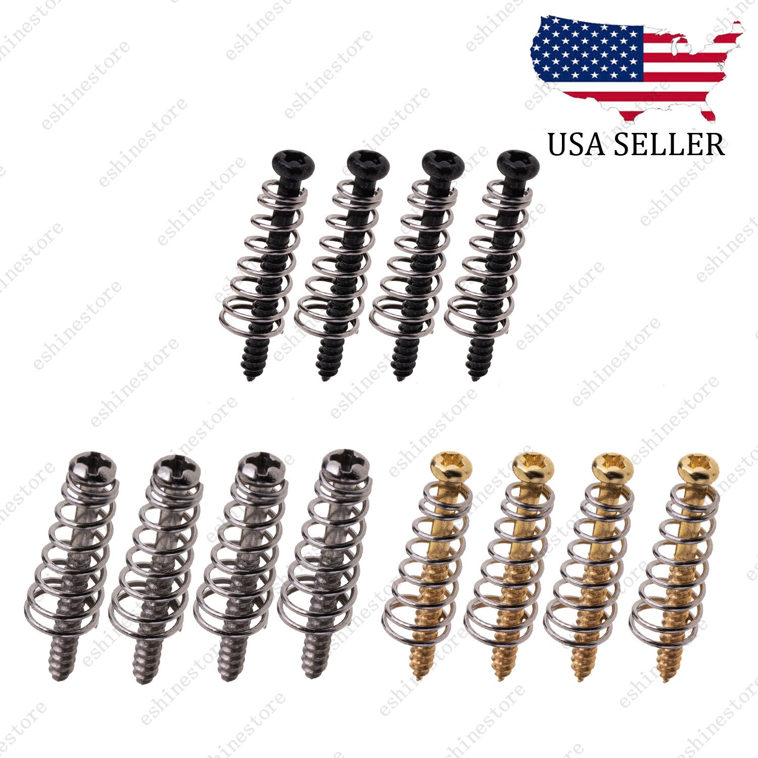 4 Pcs M2.5x26 Guitar  Bass Pickup  Mounting Height Screw Spring 3 Colors For P90
