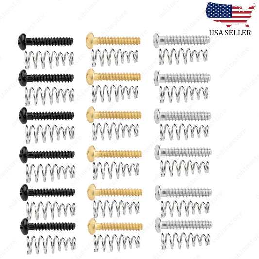 6x Single Coil Pickup Height Adjustment Pan Head Screw & Springs For Strat Tele