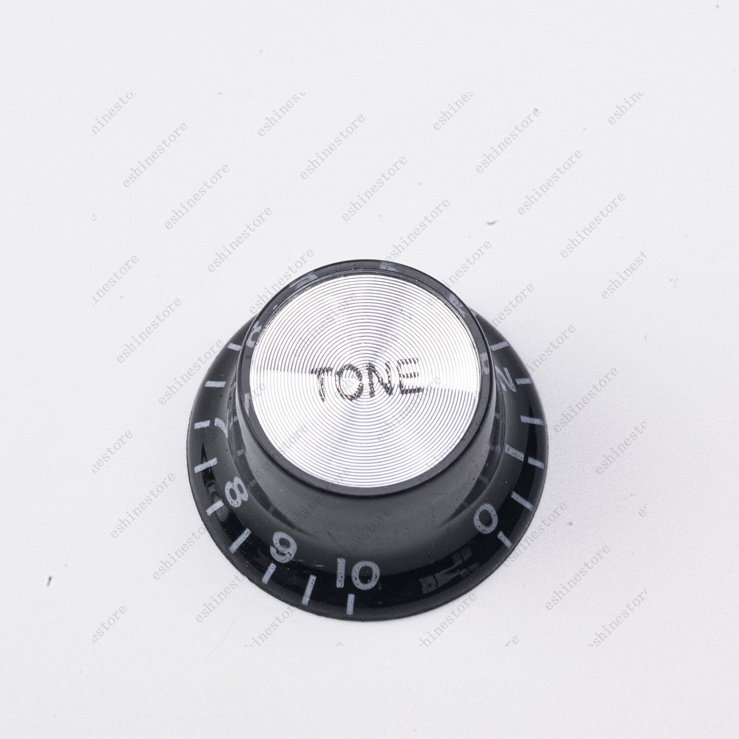 4x 60s Style Guitar Reflector Knobs Black/Silver Top Hat Knobs For Les Paul SG