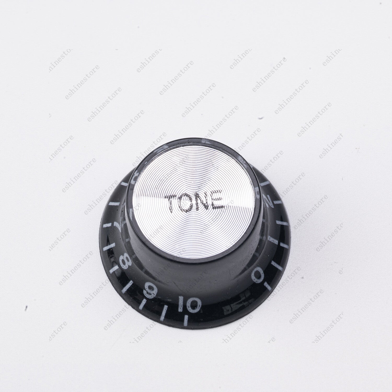 4x 60s Style Guitar Reflector Knobs Black/Silver Top Hat Knobs For Les Paul SG