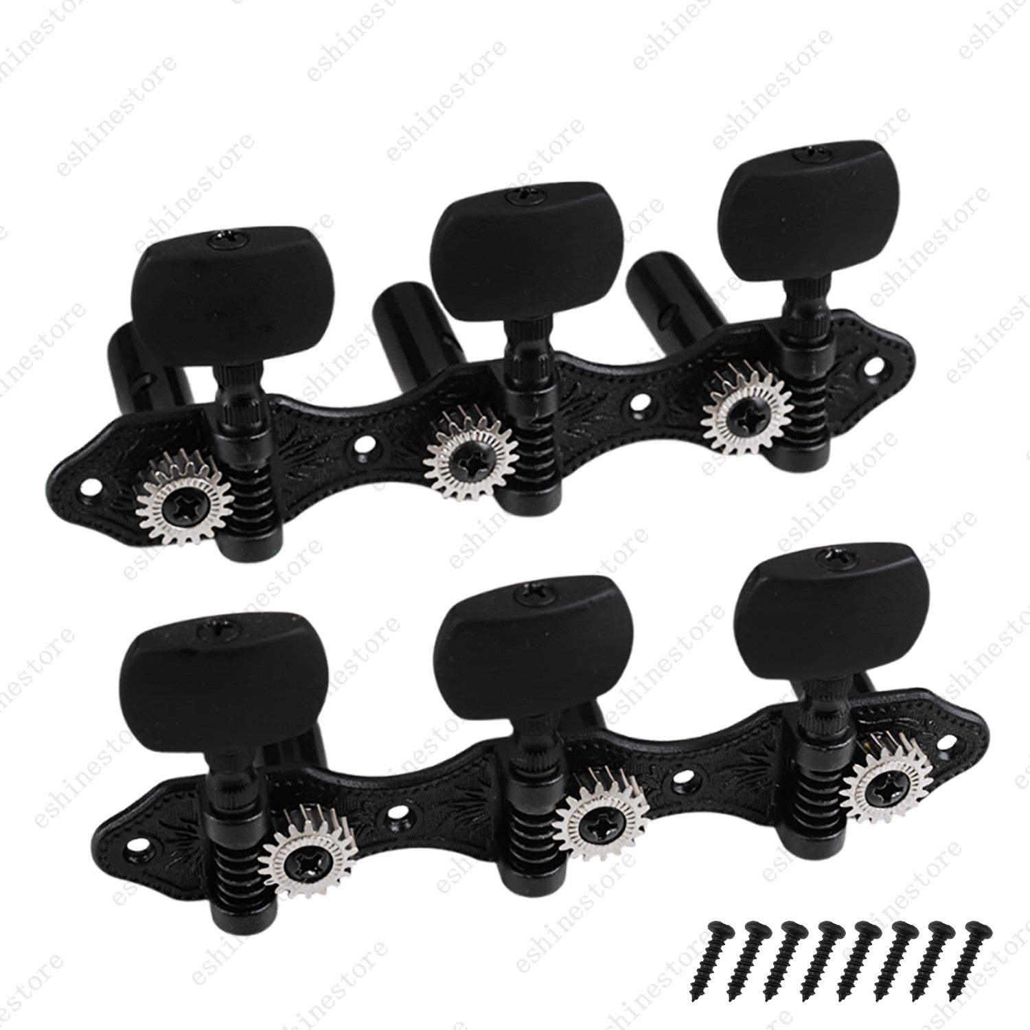 Open Frame Style Guitar Tuner Machine 1:18 Ratio for Classical Guitar - Black
