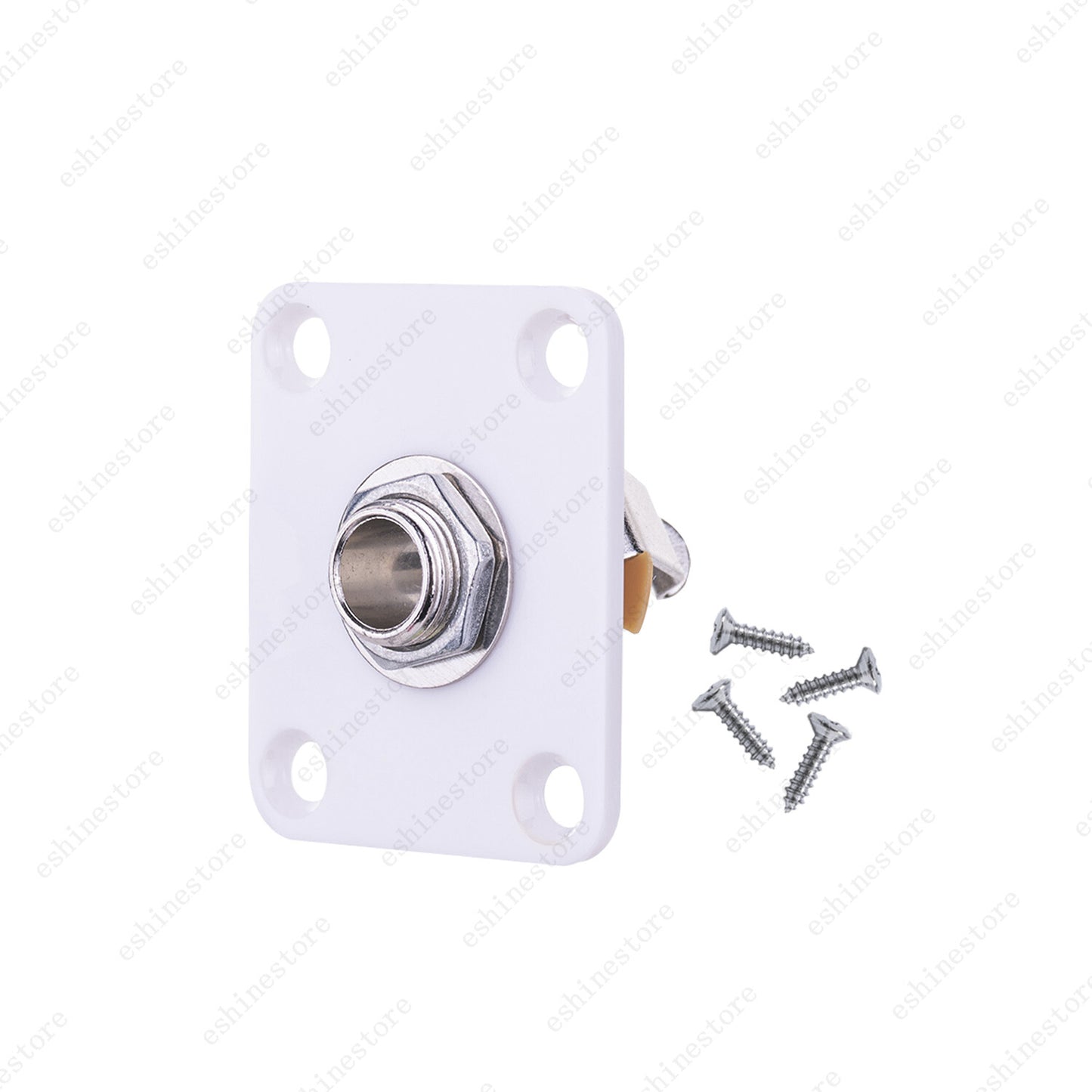 Rectangle Plastic 1/4 Output/Input Jack Plate Socket For Electric Guitar Bass