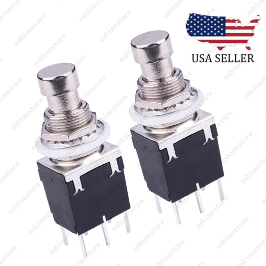 2 Pcs Guitar Effects Effects Pedal Switch 6-pin Stomp Foot Switch in Black