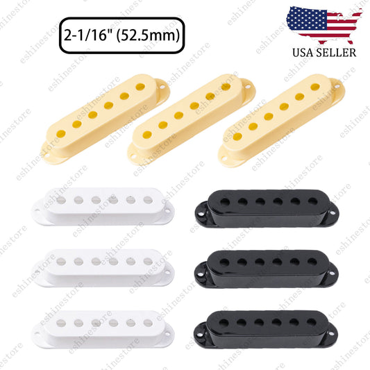 3x Plastic Single Coil Pickup Covers 2-1/16"52.5mm For Fender USA MIM Strat