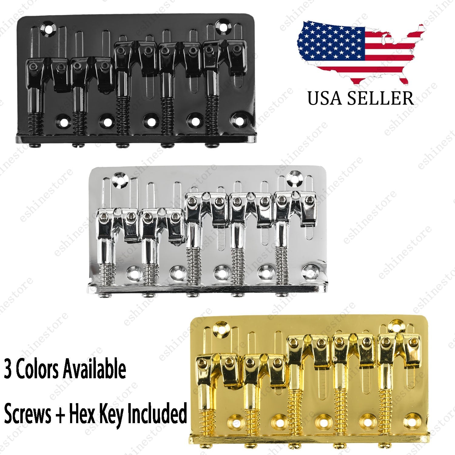 5-String Fixed Bridge L-Shaped Saddles for Bass Guitars Replacement in 3Colors