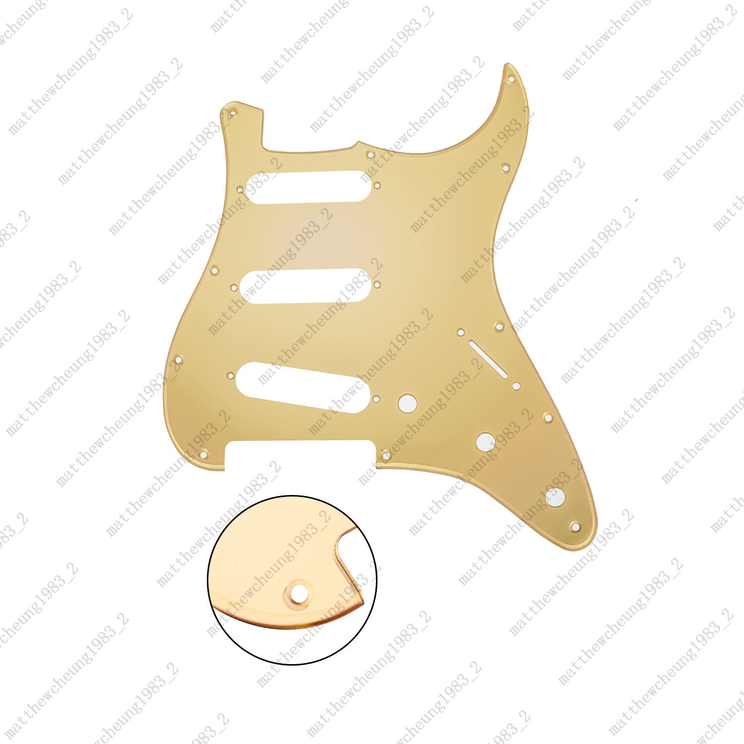 SSS Style 11 Hole Gold Mirror Pickguard Pickup for USA MIM Standard Fender Start