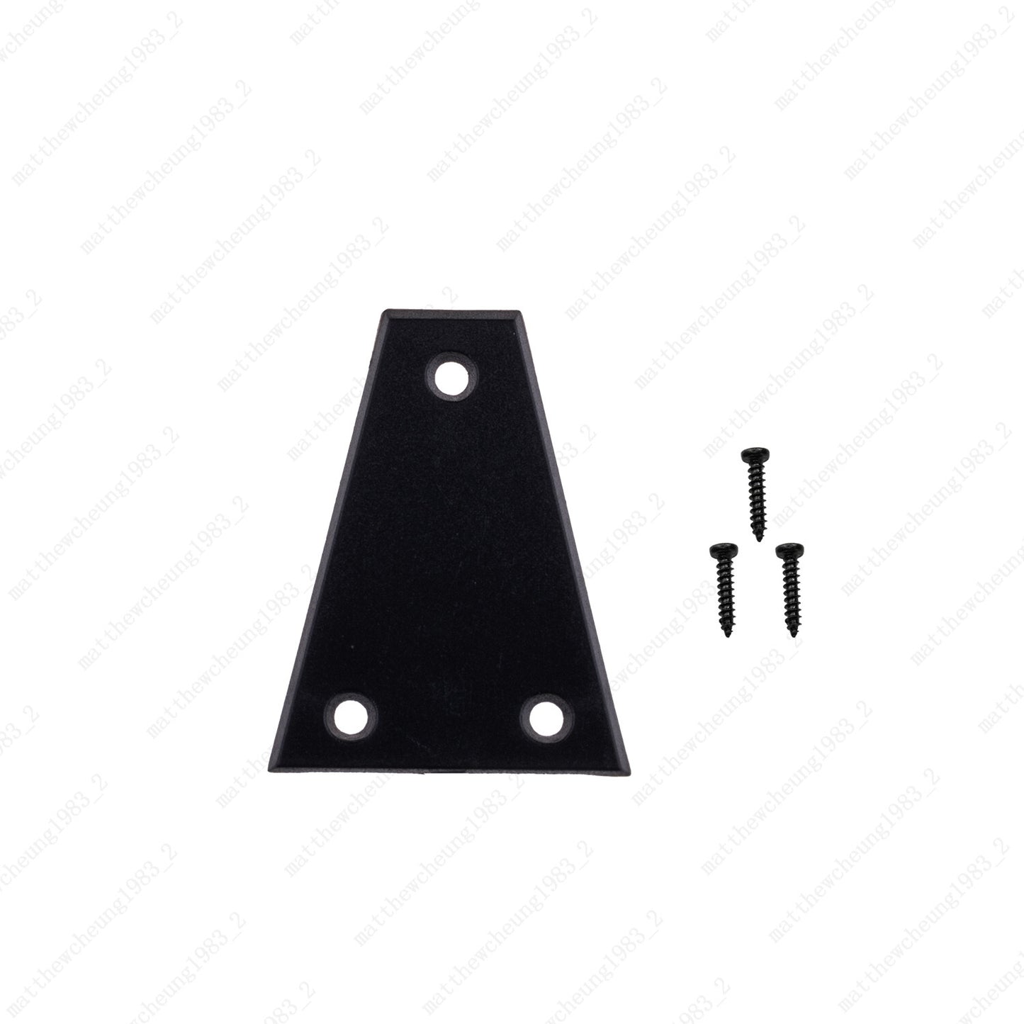 3 Holes Triangle Plastic Guitar Truss Rod Cover Plate in Black with Screws