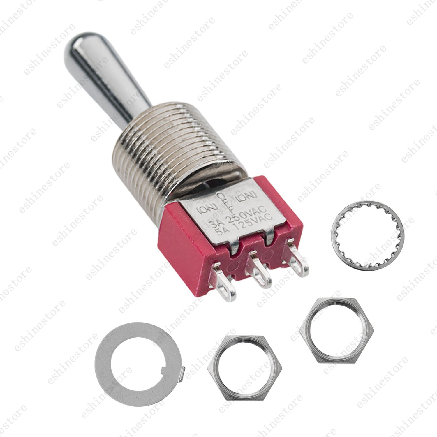 1/3/5 x Guitar 3Pin 3-Way (ON)-OFF-(ON) Momentary Fat Bat Toggle Switch Sealed