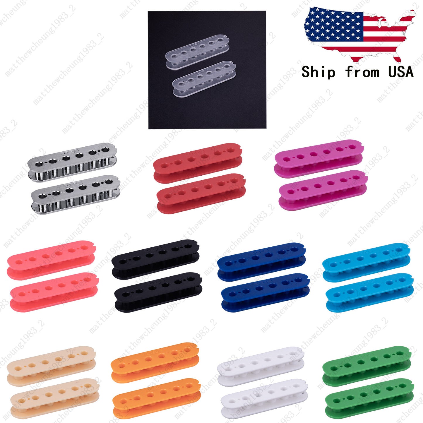 50/52mm Electric Guitar Double Coil Pickup Humbucker Slug Side Bobbin 12 Color