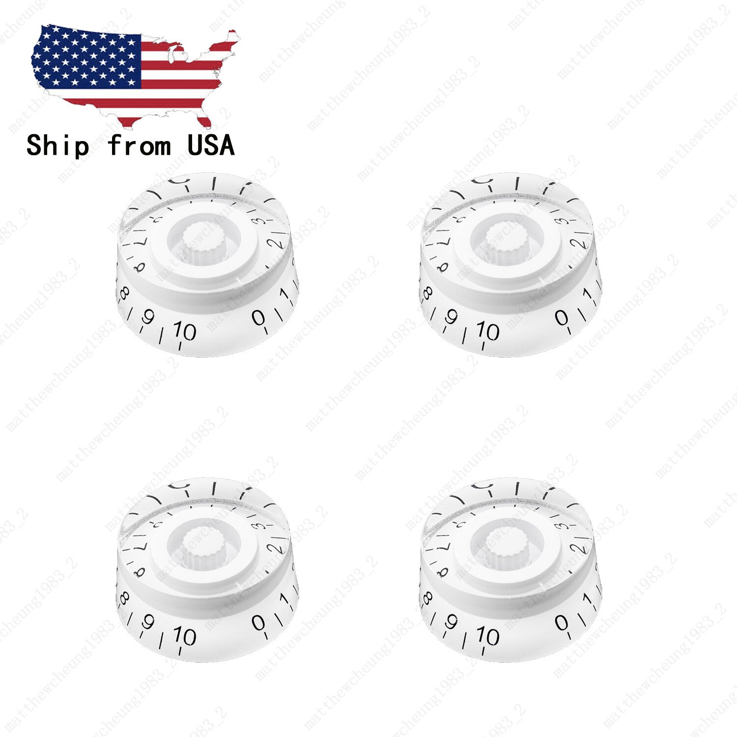 4 Pcs LP Custom Control Knobs Speed Dial Knobs Black w/ Gold for Les Paul SG