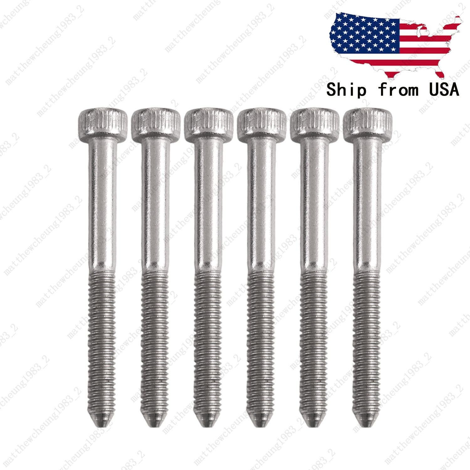 6pcs Chrome Guitar Double Locking Tremolo Bridge Saddles Screws for Floyd Rose