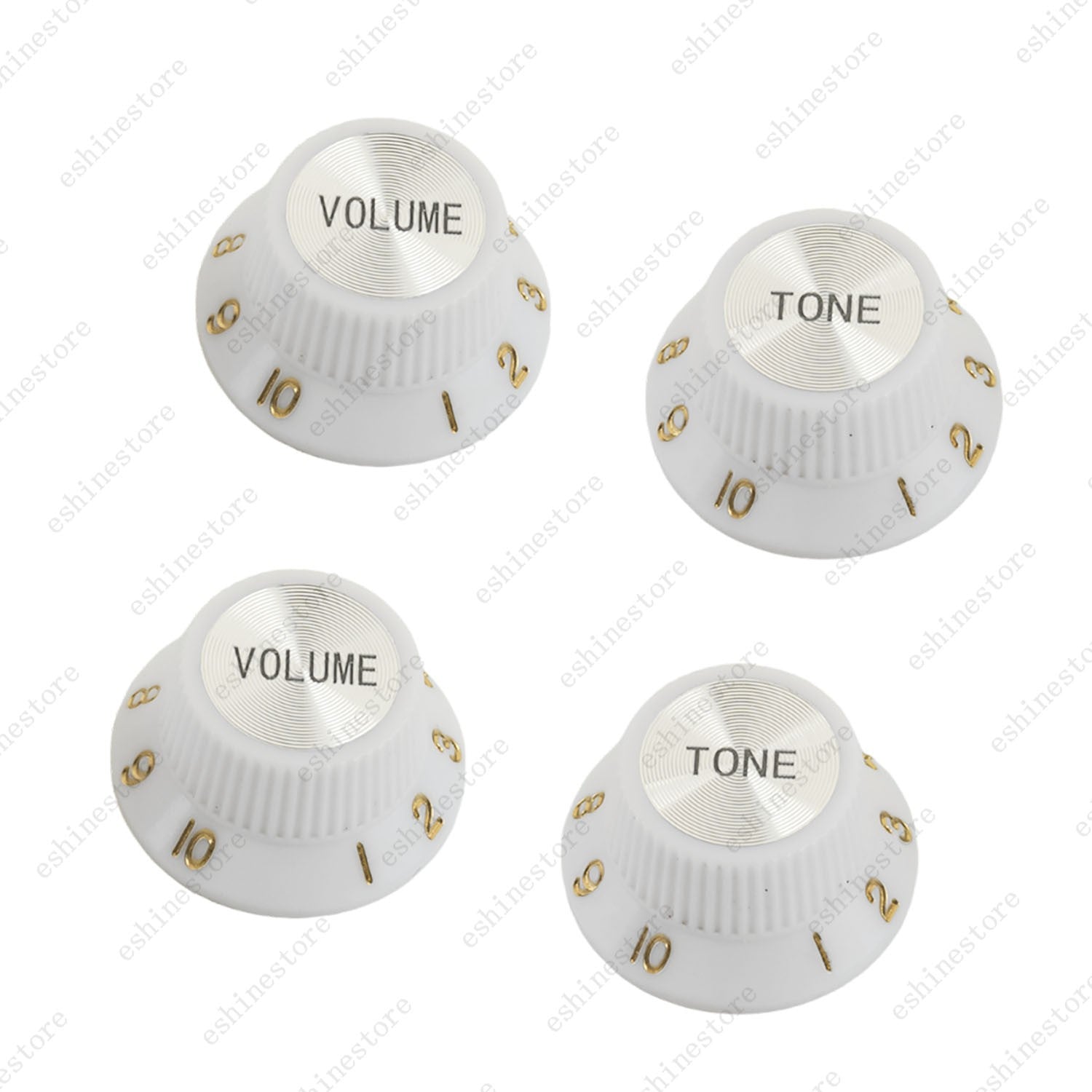 Electric Guitar Speed Control Knobs 2 Volume 2 Tone For Les Paul Guitar - White