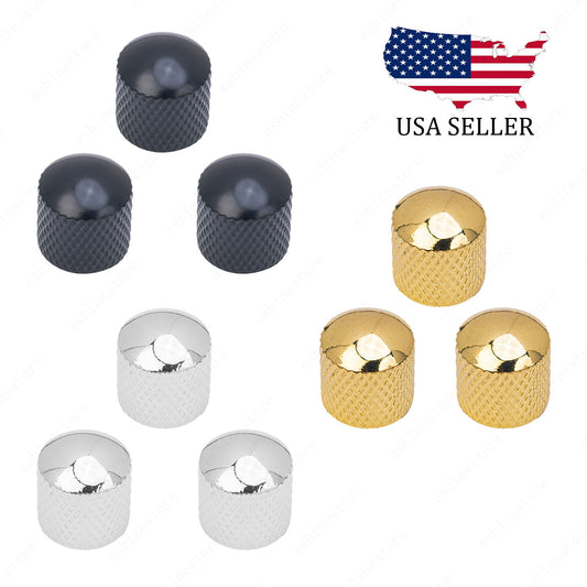 18-Splines 3 Pcs Metal Guitar 6mm Shaft Volume Tone Knobs For Fender SQ ST
