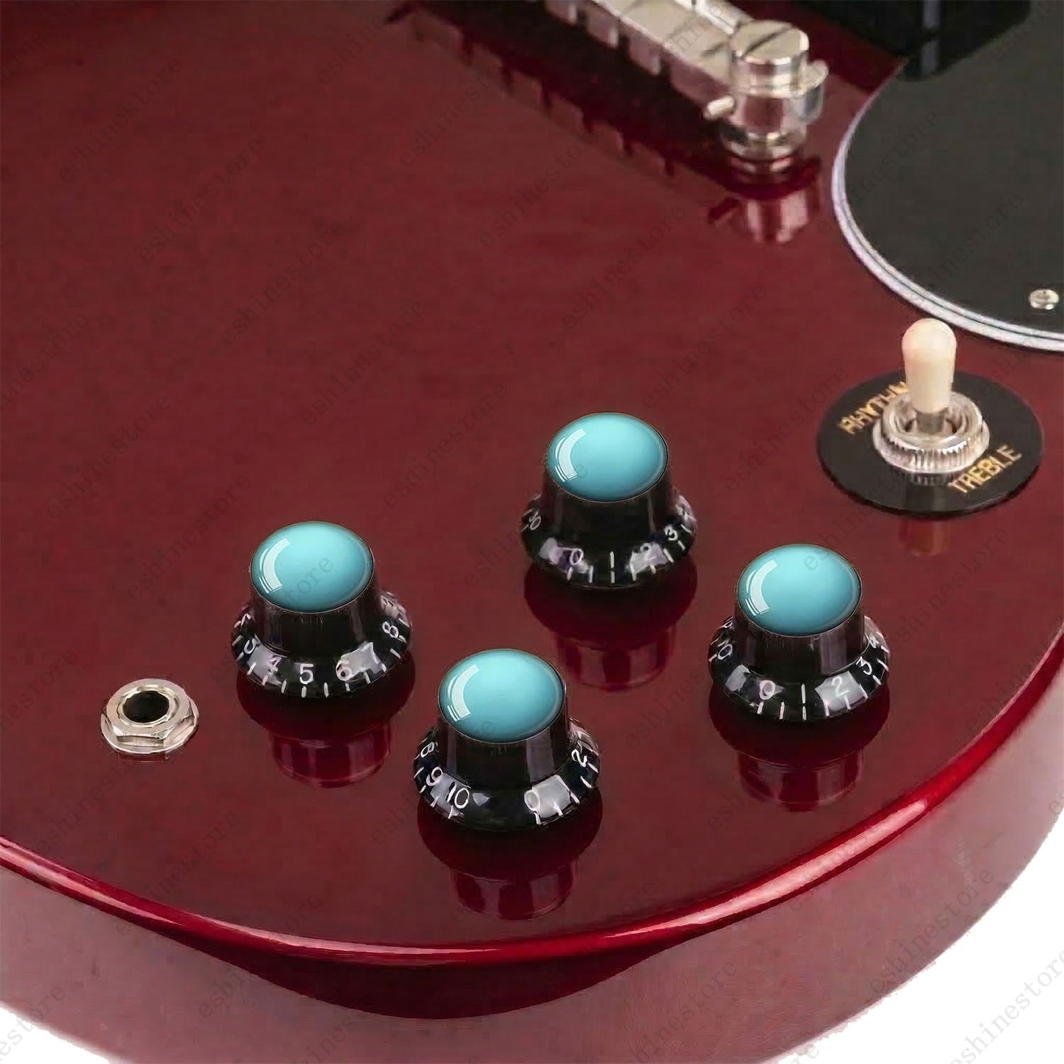 Guitar Reflector Knobs w/ Uranus Pattern Design Cap Top Hat Knob for Les Paul SG