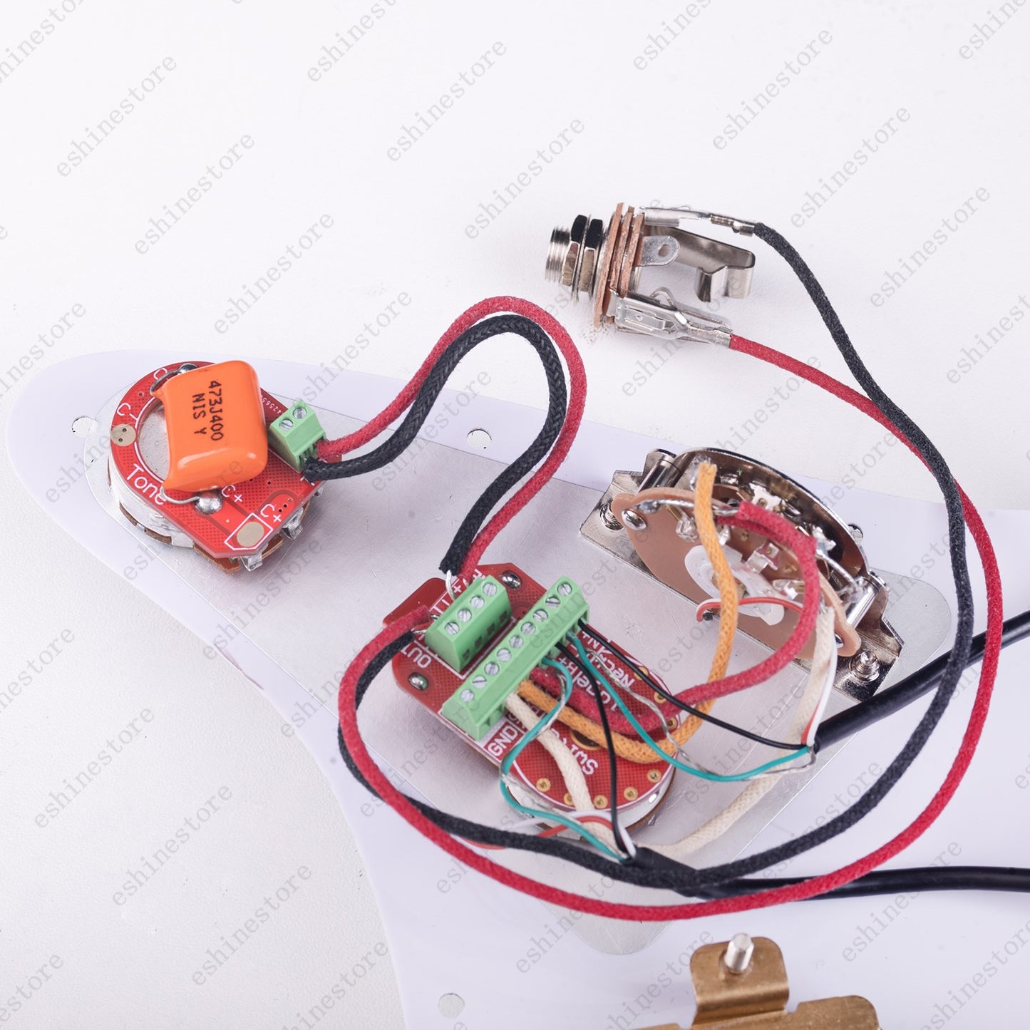 Solderless HH Wiring Harness Brass shaft Pots w/ 3-Way Switch for Stratocaster