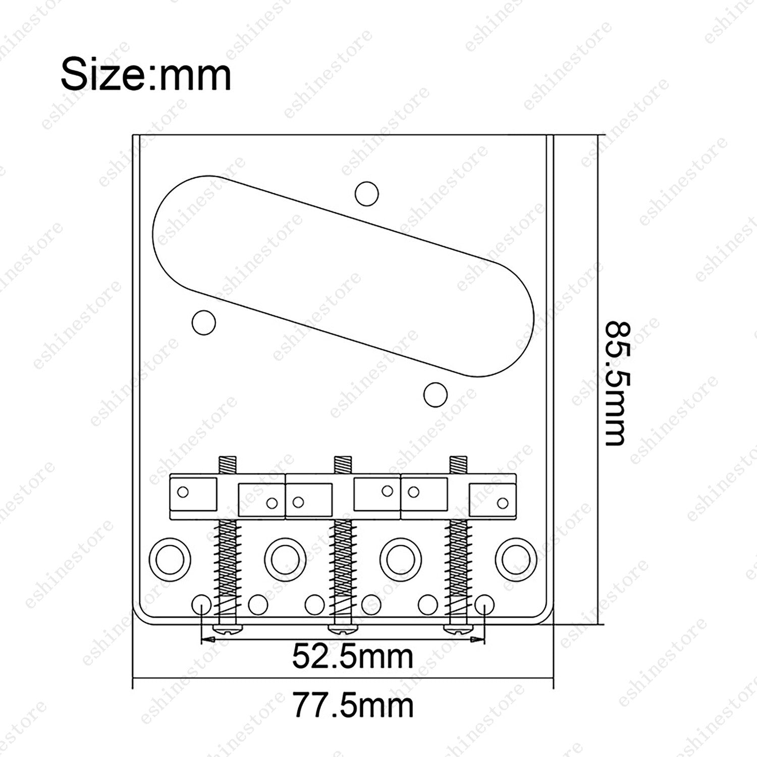 Tele Guitar single Bridge Compensated Brass Saddle Cut-Down Sides For Telecaster
