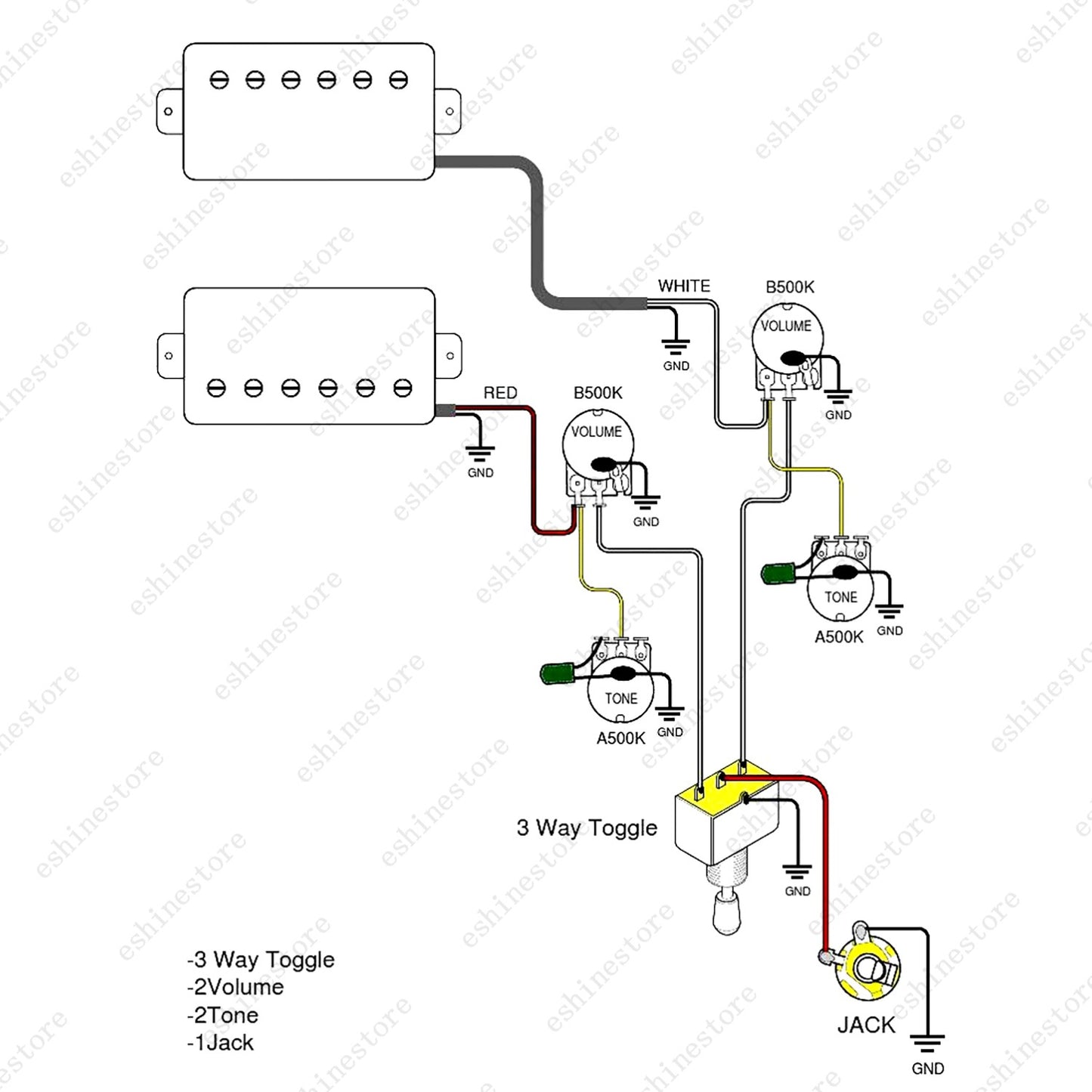 3 Way Toggle Switch Enclosed Pickup Selector with Plastic Tips for EPI SG LP