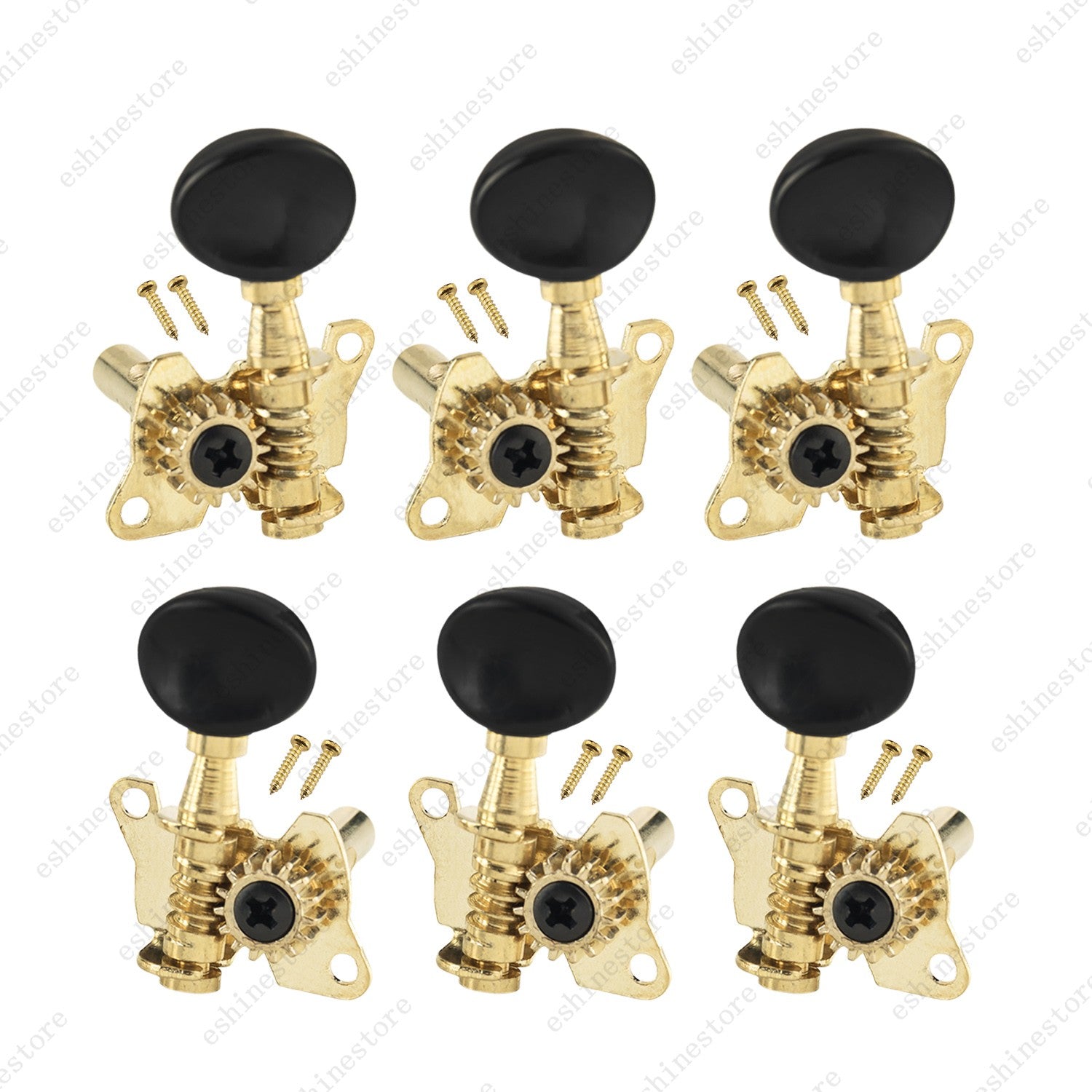 Guitar Open-Gear Tuning Pegs 1:15 Ratio Single Hole Tuners for Acoustic Guitar