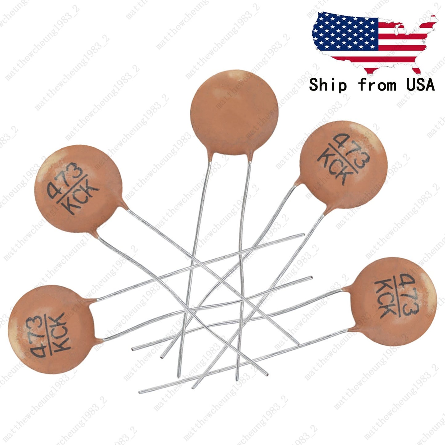 0.047μF 500V High Frequency Ceramic Disc Capacitor Copper Lead for Guitar Repair