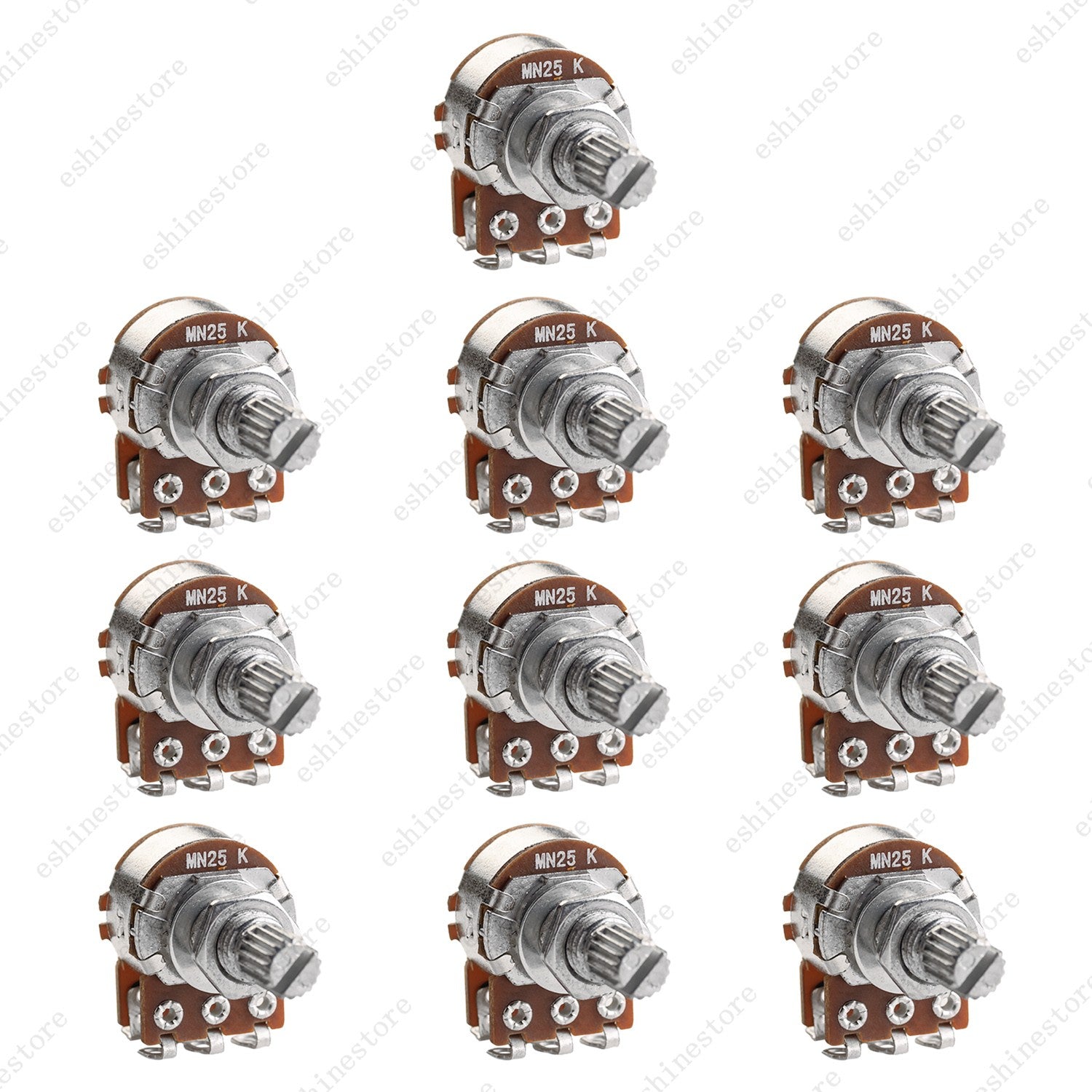 1/3/5/10x Dual MN25K Blend/Balance Control Pot 18mm Split Shaft Potentiometer