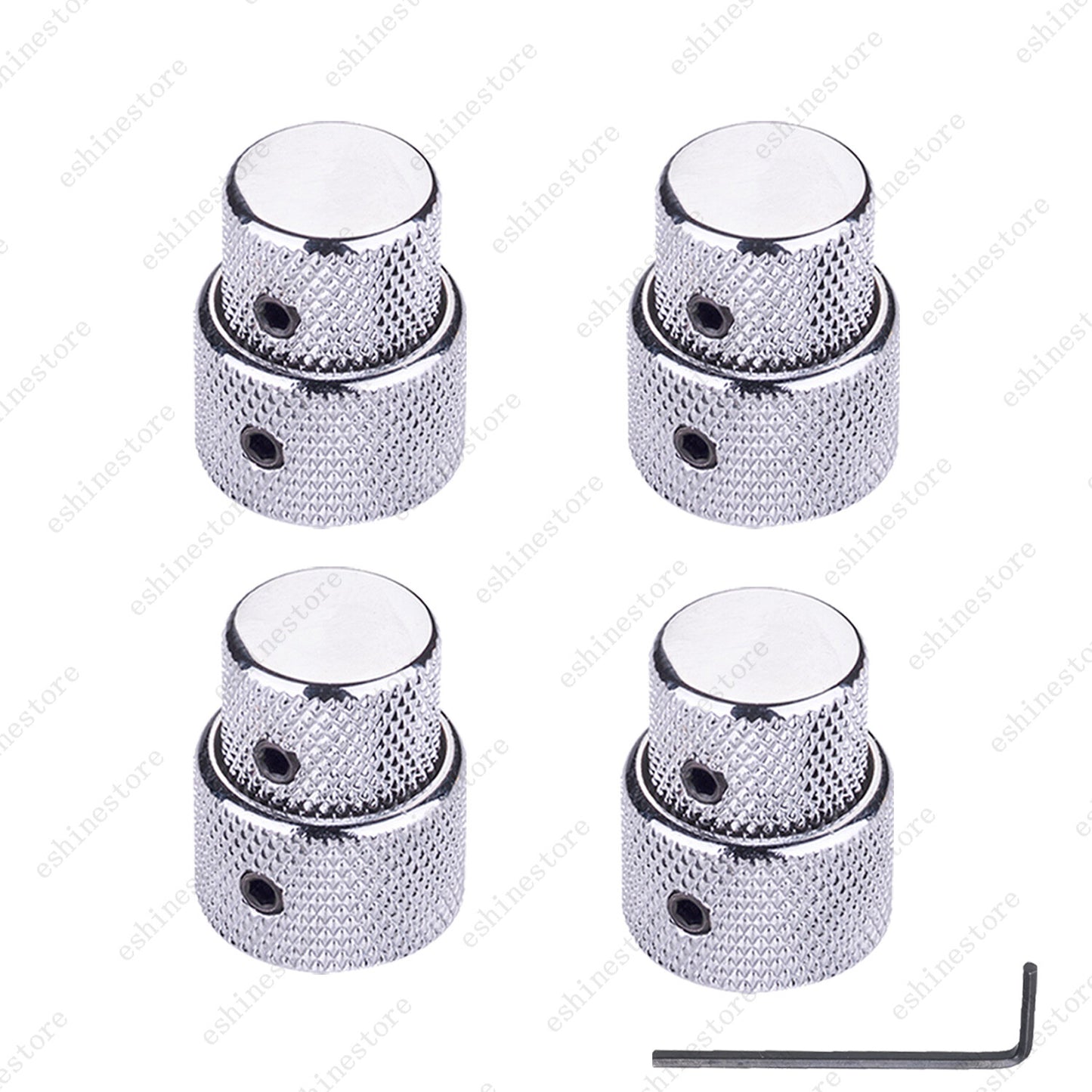1/2/3/4Pcs Metal Dual Concentric Stacked Control Knobs for Electric Bass Guitars
