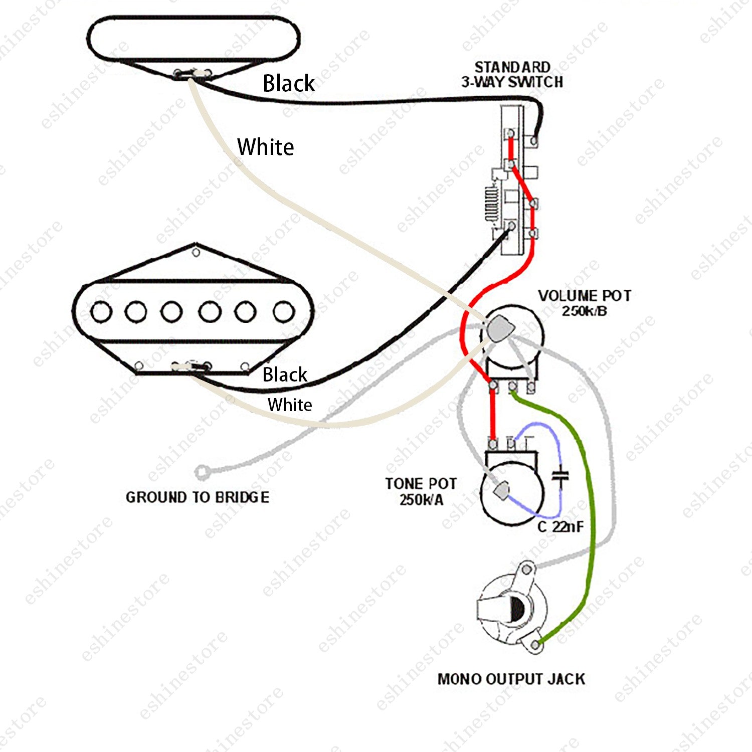 Electric Guitar Vintage Alnico5 Magnet Single Coil Neck Pickup 7.5K for TELE