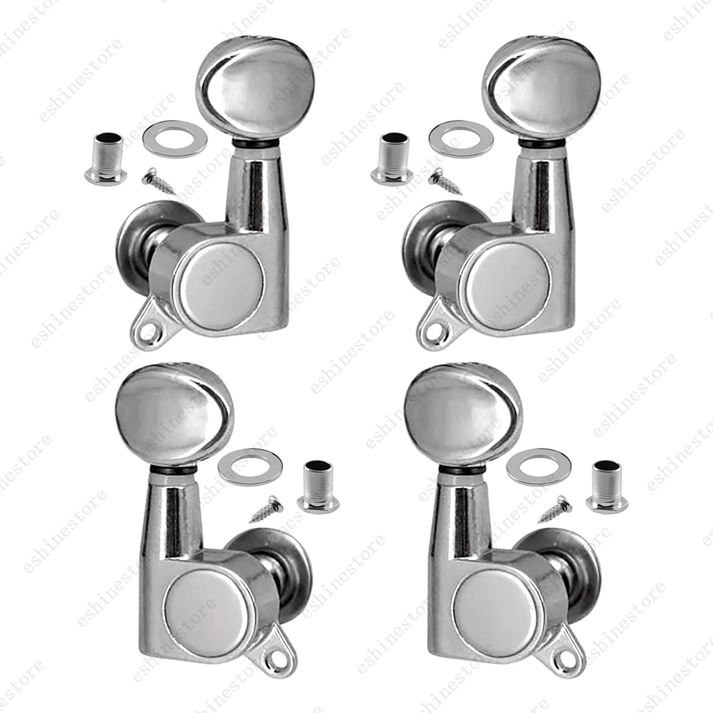 2L2R Guitar Tuning Pegs Key Tuner Machine Head 1:15 Ratio for UKULELE - Chrome