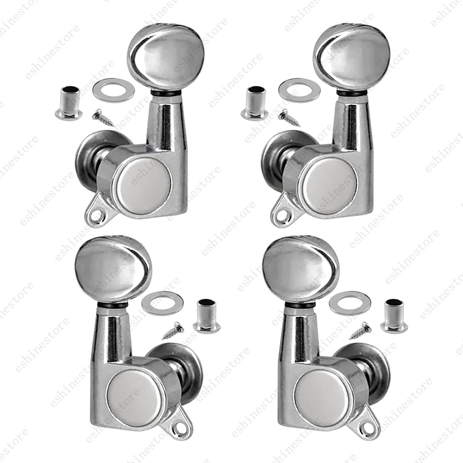 2L2R Guitar Tuning Pegs Key Tuner Machine Head 1:15 Ratio for UKULELE - Chrome