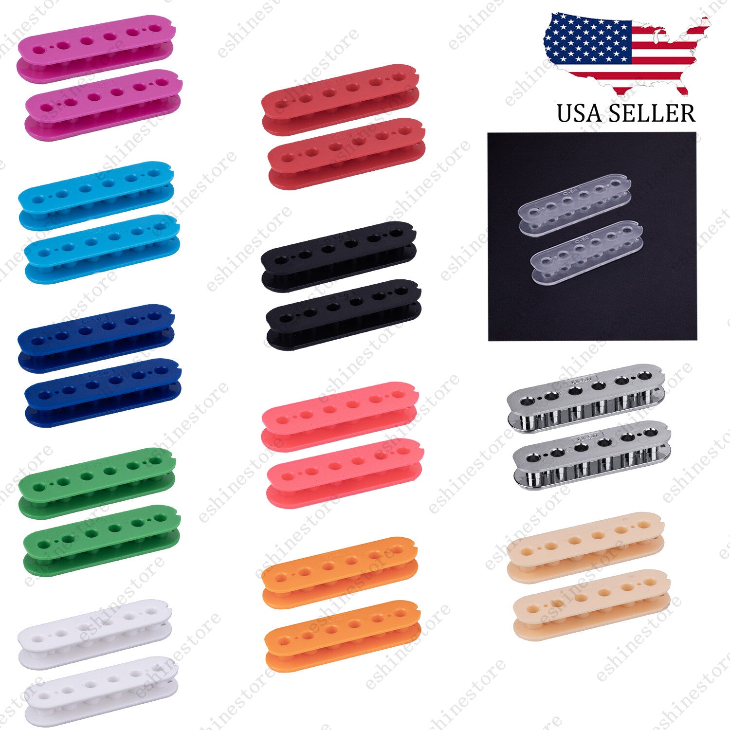 50/52mm Electric Guitar Double Coil Pickup Humbucker Slug Side Bobbin 12 Color