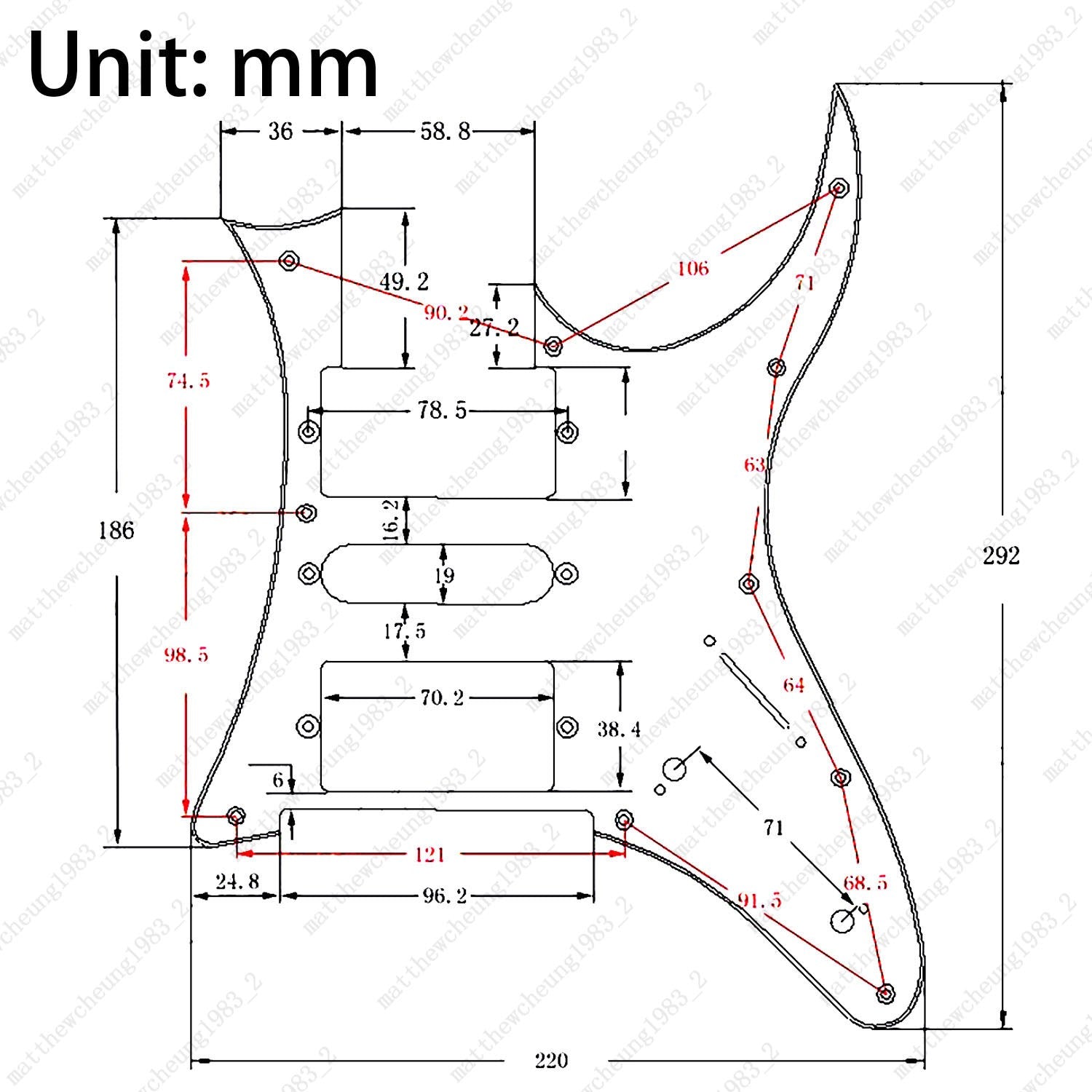 10 Holes Metal Guitar Pickguard HSH Scratch Plate for Ibanez Jem Series Guitar