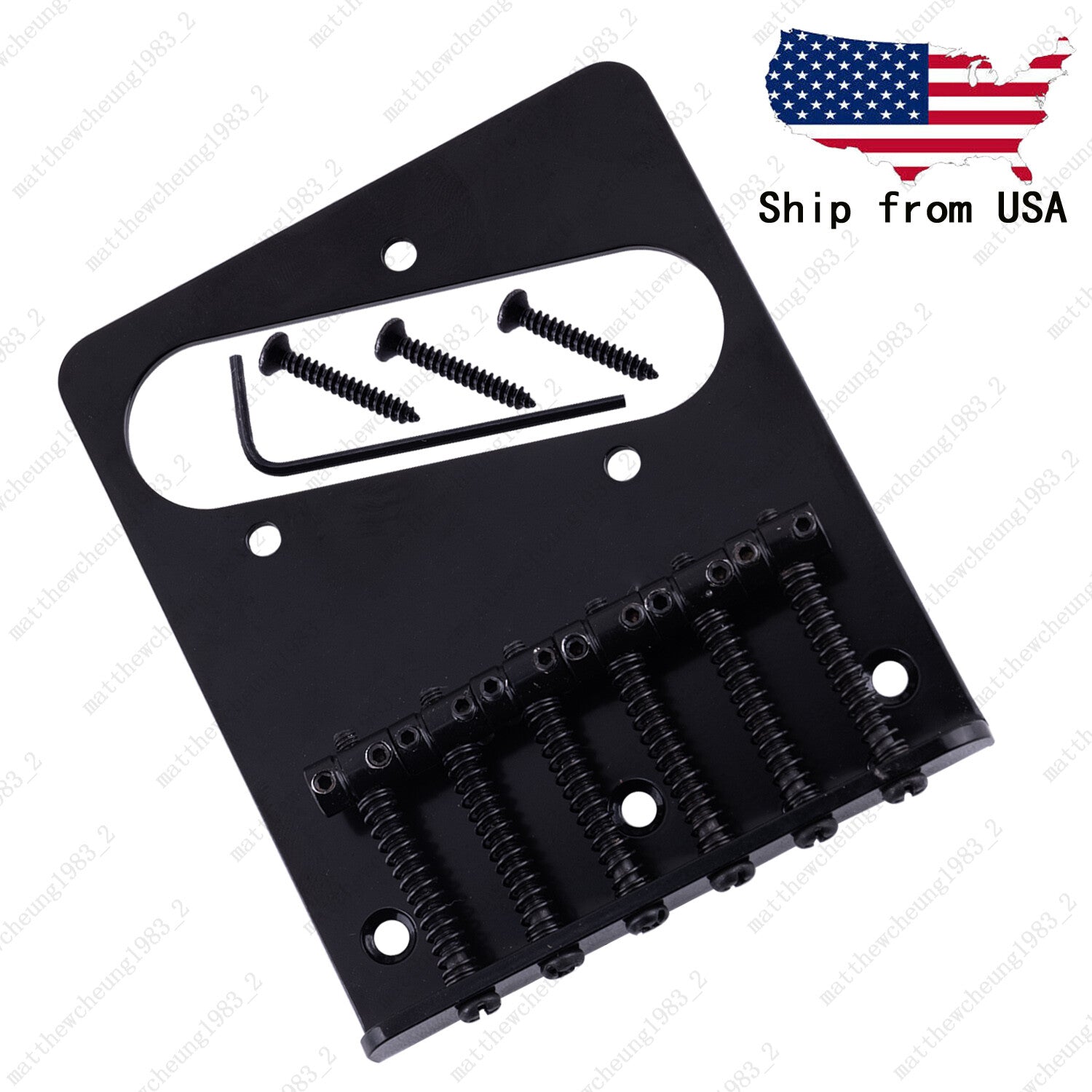 Tele Single Guitar Bridge 6-Saddle Top Load For Telecaster Guitar Black