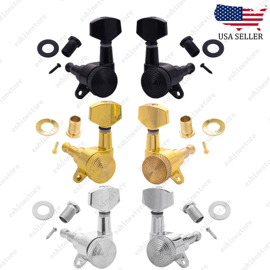 Inline Guitar Tuning Peg Locking Tuners Machine Heads Key 1:18 for Strat ST