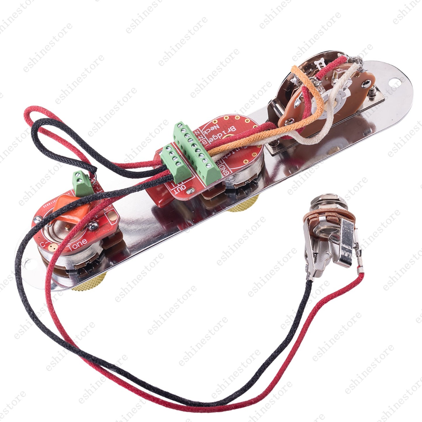 Solderless Brass shaft Pots Control Plate 3-Way Switch Wiring Harness for Tele