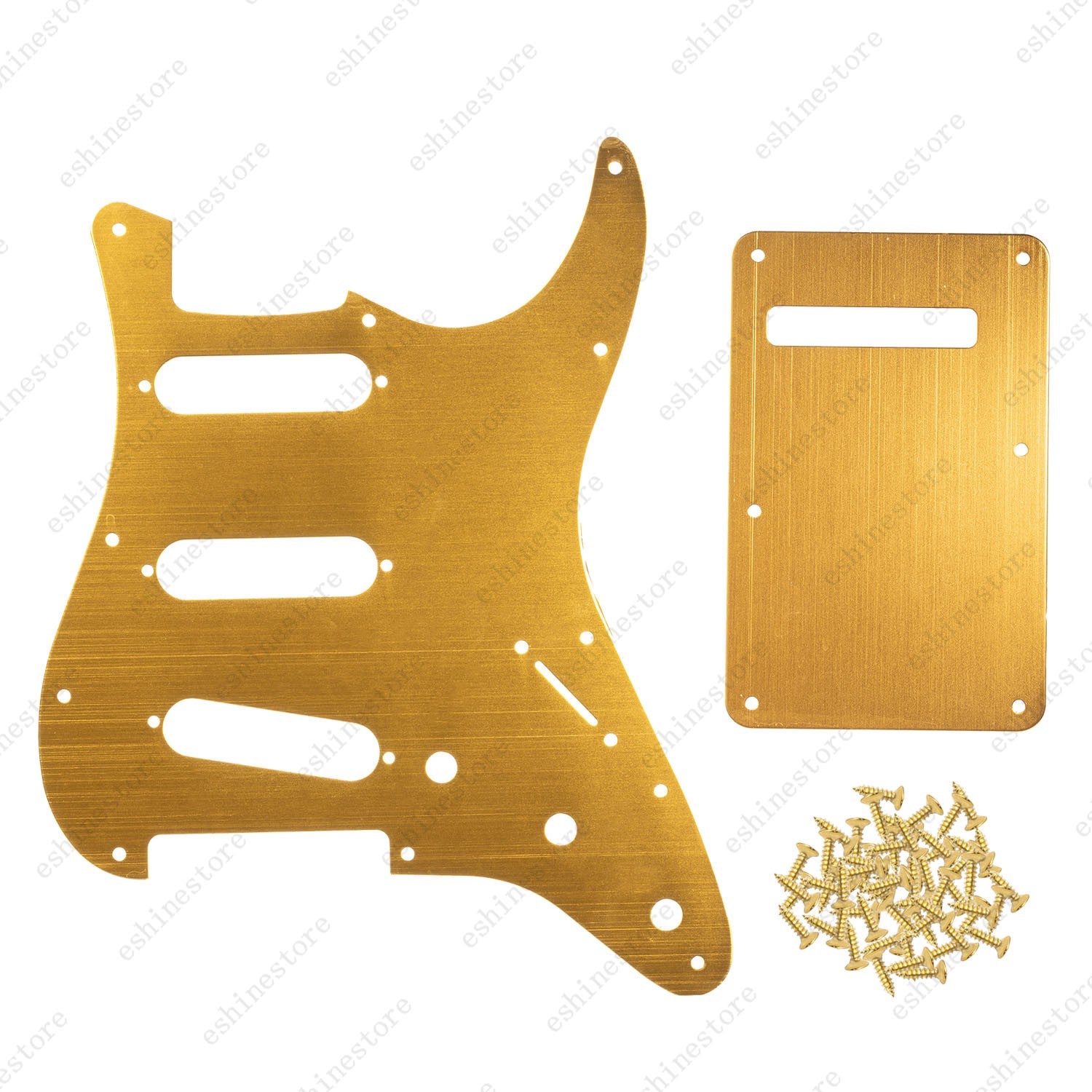 11 Hole SSS Metal Guitar Pickguard & Back Plate Aluminum For Stratocaster