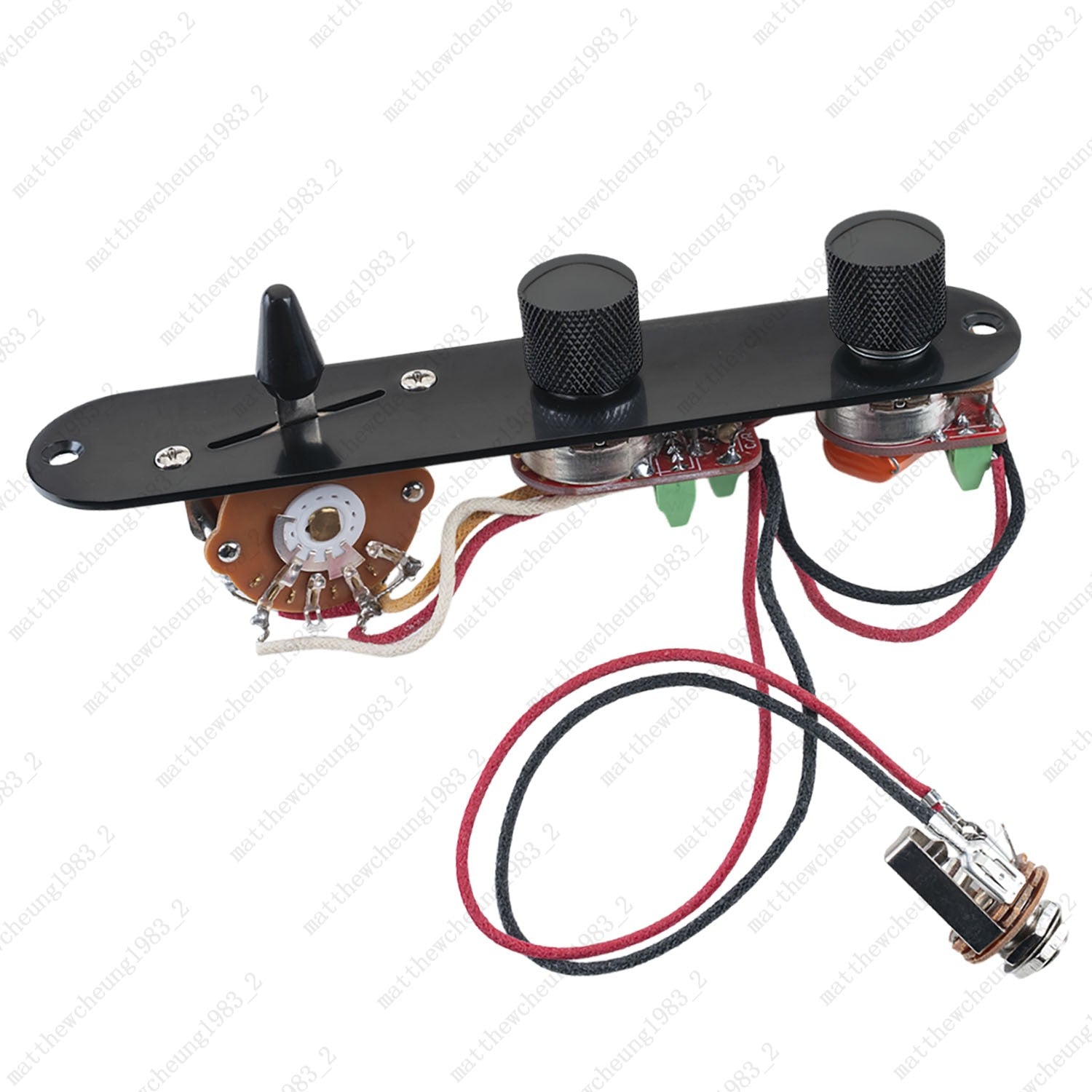 Solderless Brass Shaft Pots Control Plate Harness w/ 3 Way Switch for Telecaster