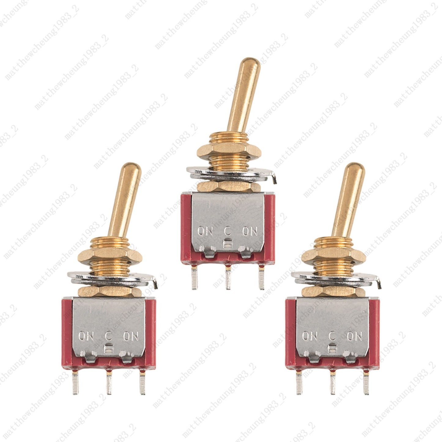 1/3/5Pcs Mini Vintage Brass Lever Switch 3Pins 2-Position ON-ON Toggle Switch