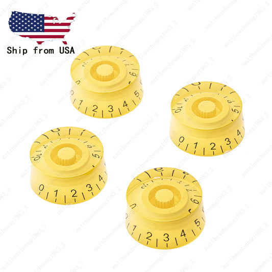 4 Pcs Yellow Electric Guitar Control Knobs Speed Knobs Fits Les Paul SG Guitar