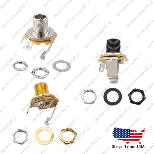 1 Pcs 1/4" 6.35mm Mono Input Output Jack Socket Electric Guitar Bass Audio