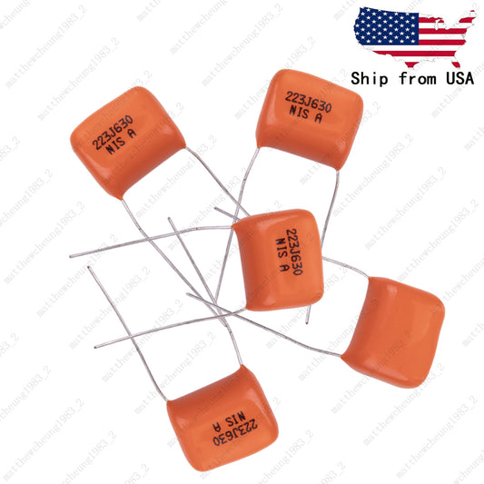 Packs of 5 Tone Film Capacitor 0.022uf (22nf) 630V For Guitar /Bass /Amp