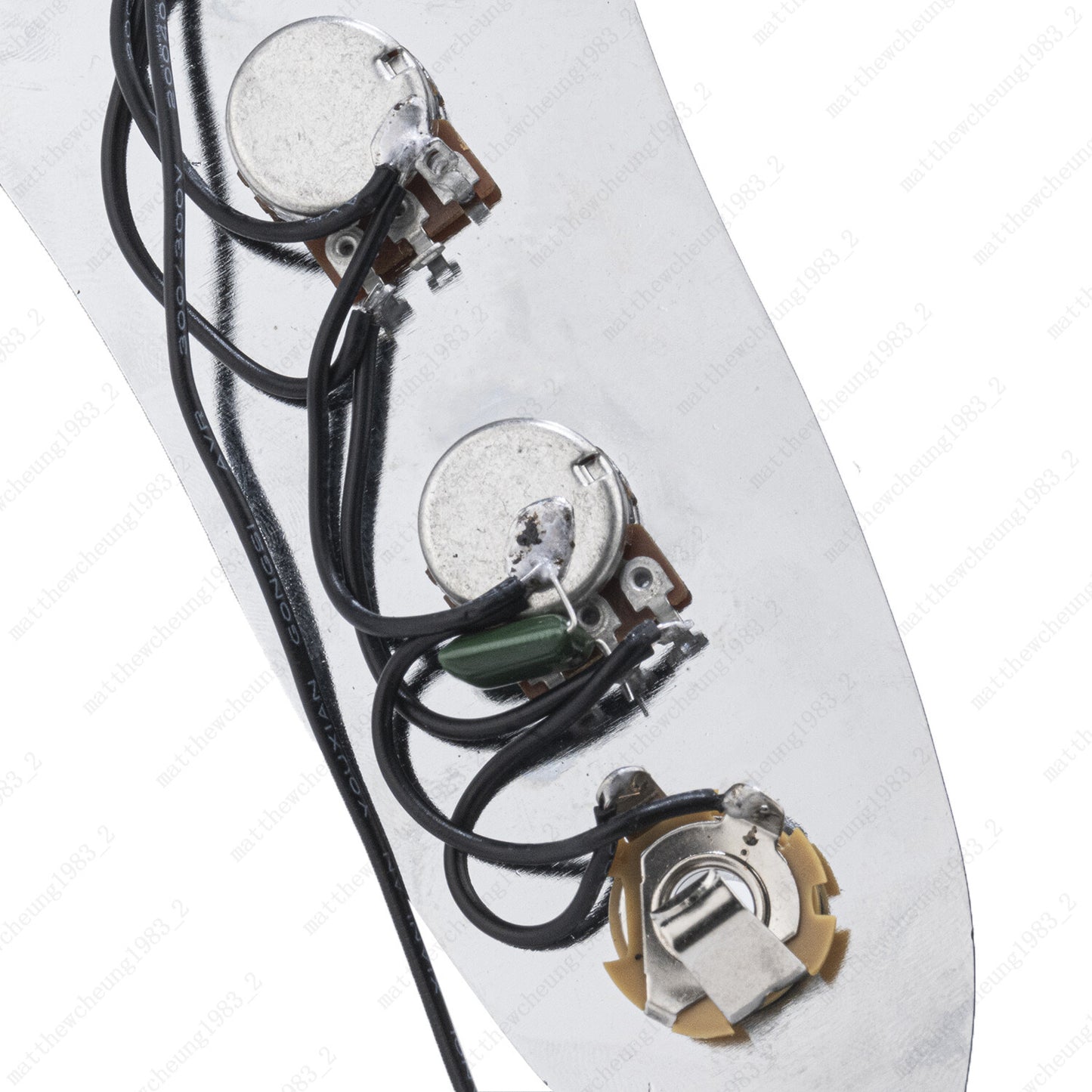 Chrome Prewired Loaded Control Plate Switch Knob Sets For Jazz JB Bass Guitar