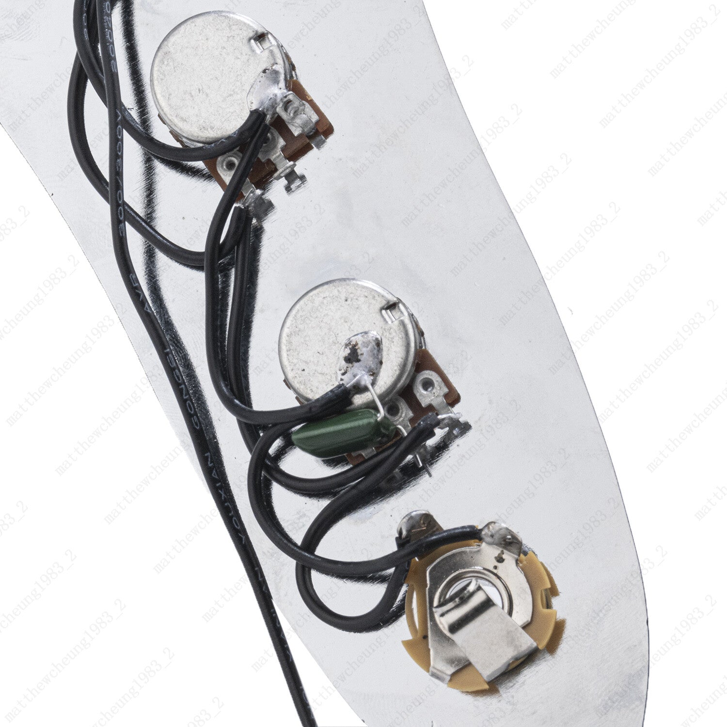 Chrome Prewired Loaded Control Plate Switch Knob Sets For Jazz JB Bass Guitar