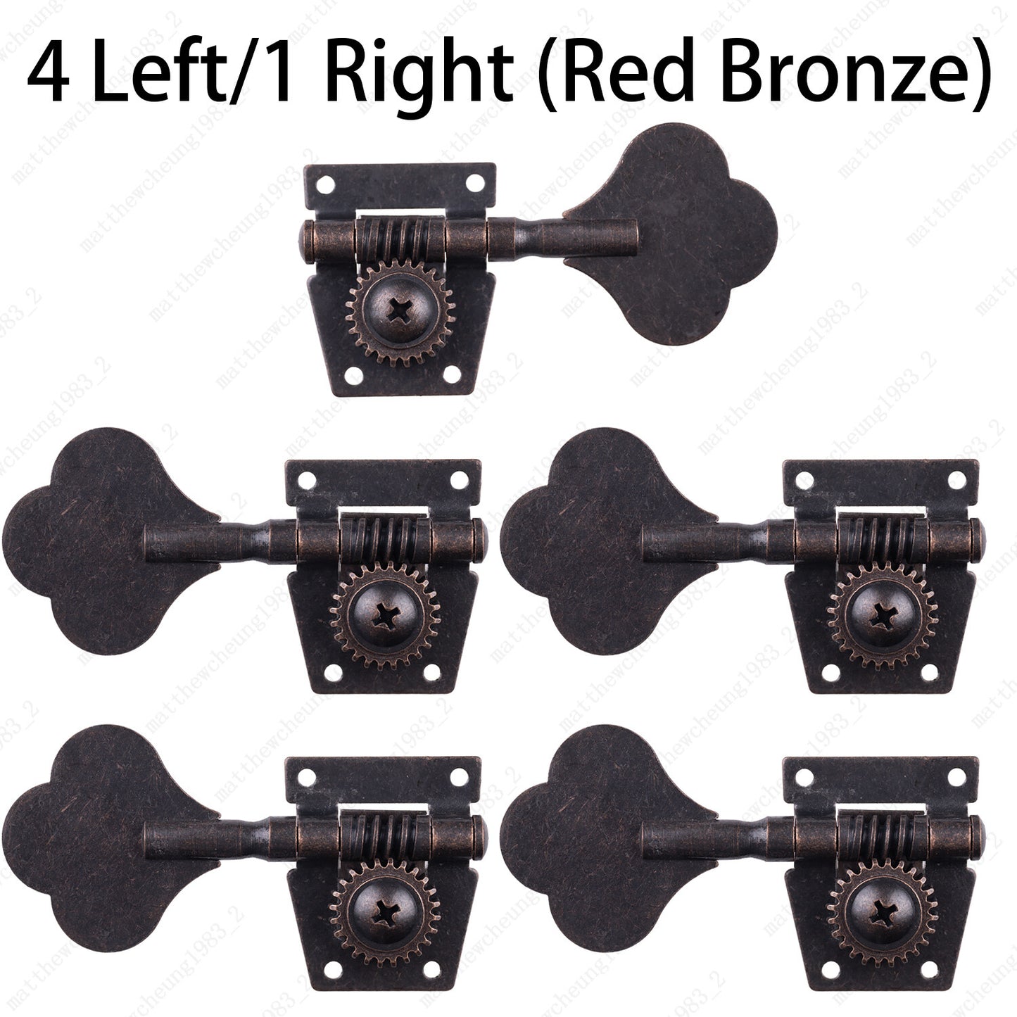 Vintage Open Machine Heads 1:25 Ratio Gear Bass Tuners Tuning Key Peg-Red Bronze