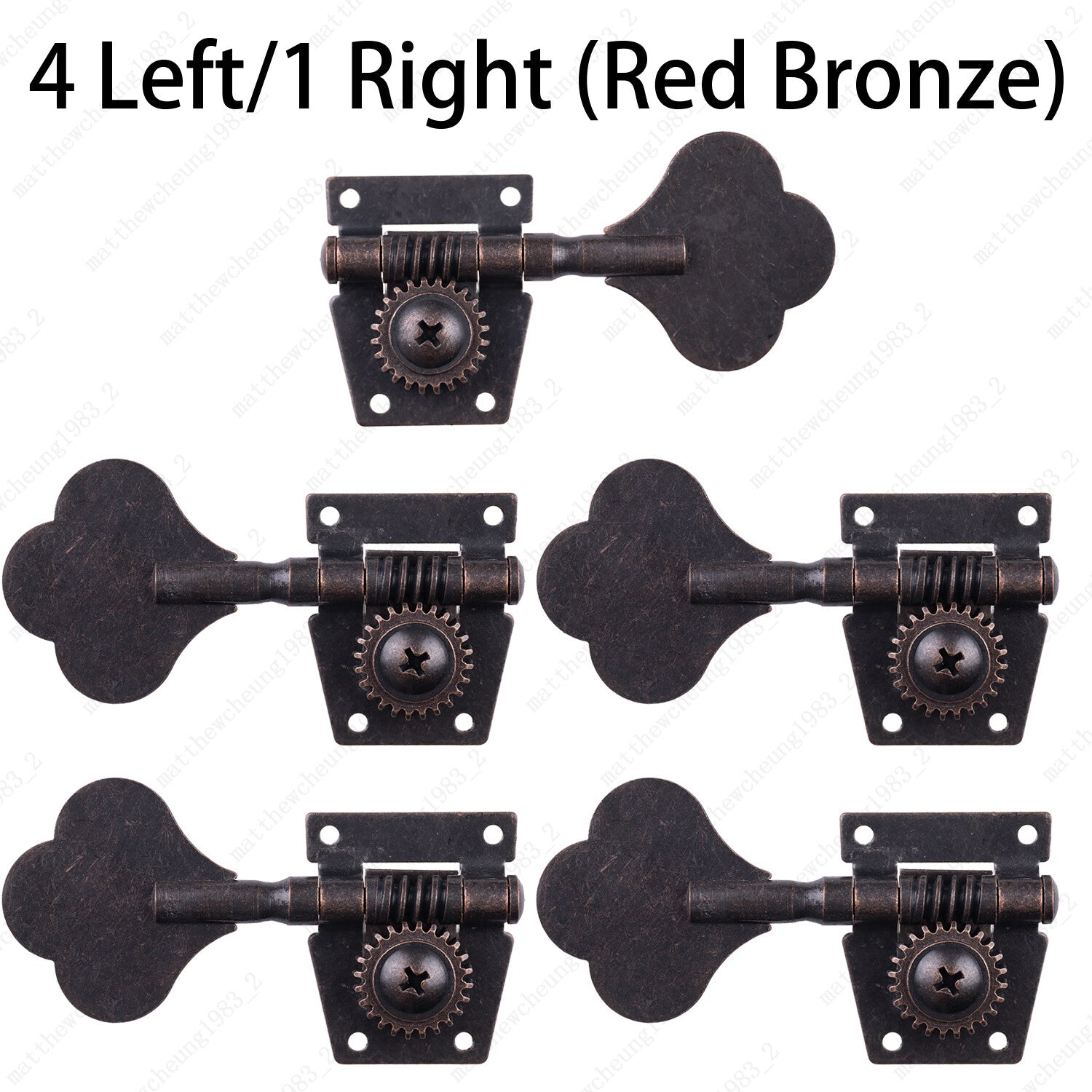 Vintage Open Machine Heads 1:25 Ratio Gear Bass Tuners Tuning Key Peg-Red Bronze