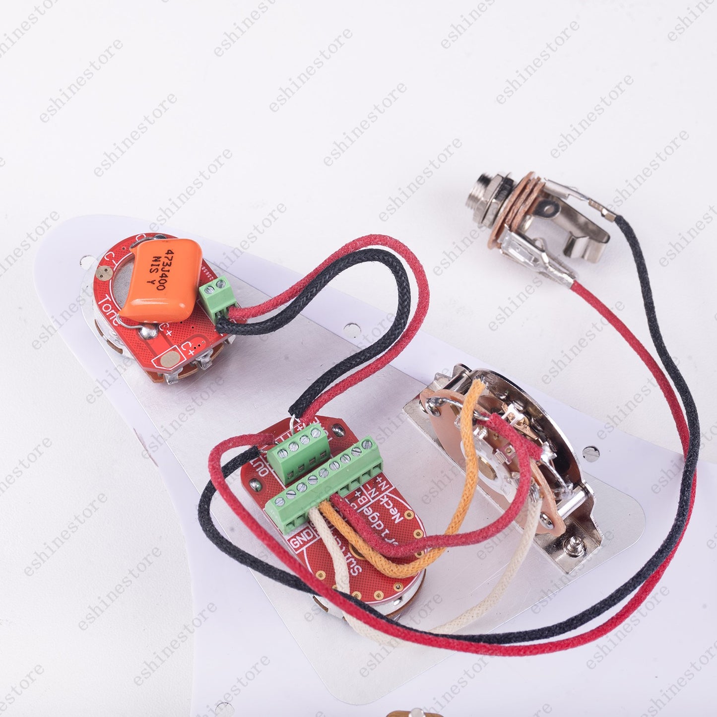 Solderless HH Wiring Harness Brass shaft Pots w/ 3-Way Switch for Stratocaster