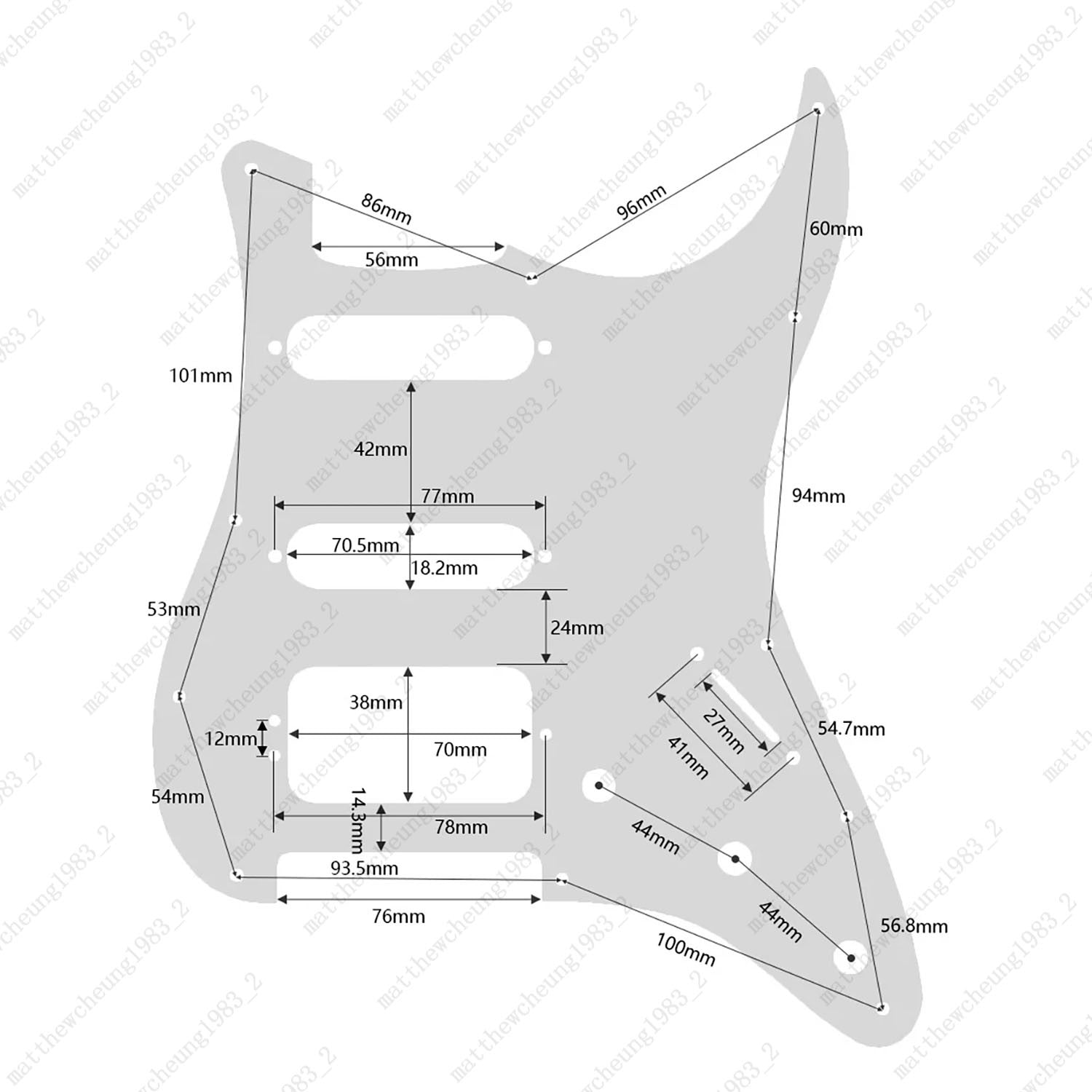 3-Ply 11-Hole HSS Pickguard (3-Screw Hum) For US MIM Fender Modern Multicolors