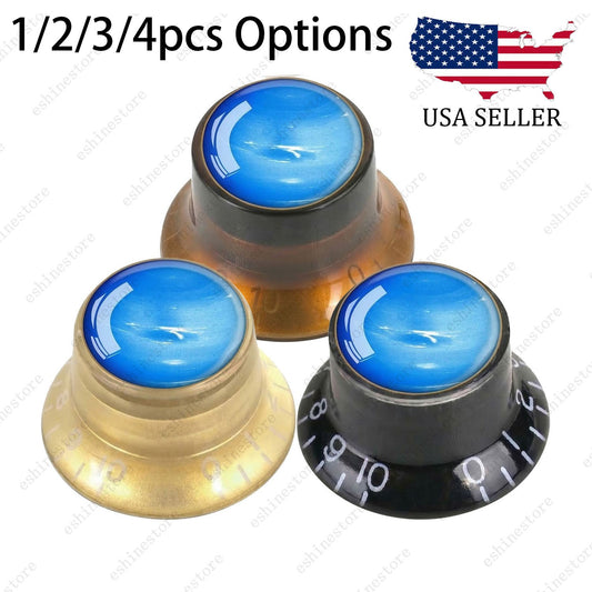 Guitar Reflector Knob w/ Neptune Pattern Design Cap Top Hat Knob for Les Paul SG